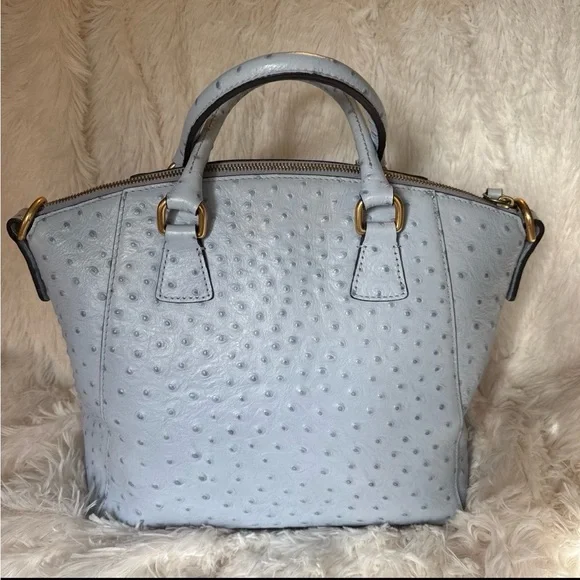 Dooney & Bourke Naomi Emerson Ostrich Satchel in Glacier Blue - Picture 2 of 12